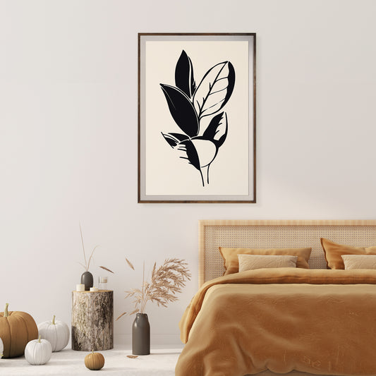 Vintage Beige Leaves Modern Art Prints And Posters-Vertical Posters NOT FRAMED-CetArt-8″x10″ inches-CetArt