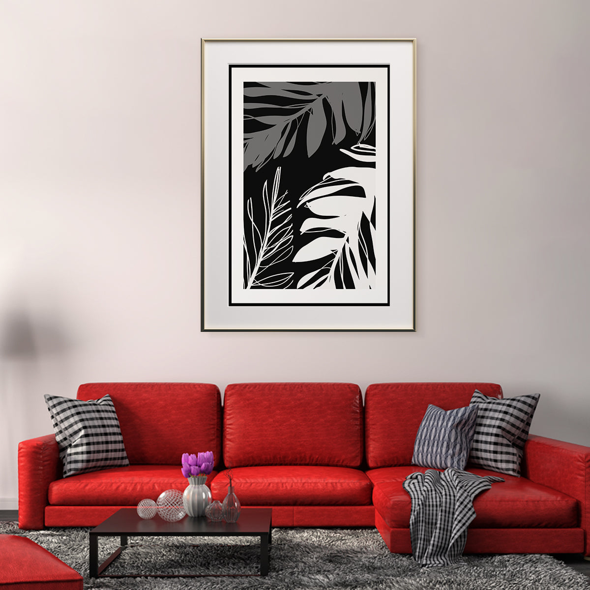 Black White Leaf Art Posters-Vertical Posters NOT FRAMED-CetArt-8″x10″ inches-CetArt