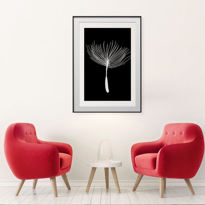 Minimalist Dandelion Seed Poster Modern Art Prints in Black And White-Vertical Posters NOT FRAMED-CetArt-8″x10″ inches-CetArt