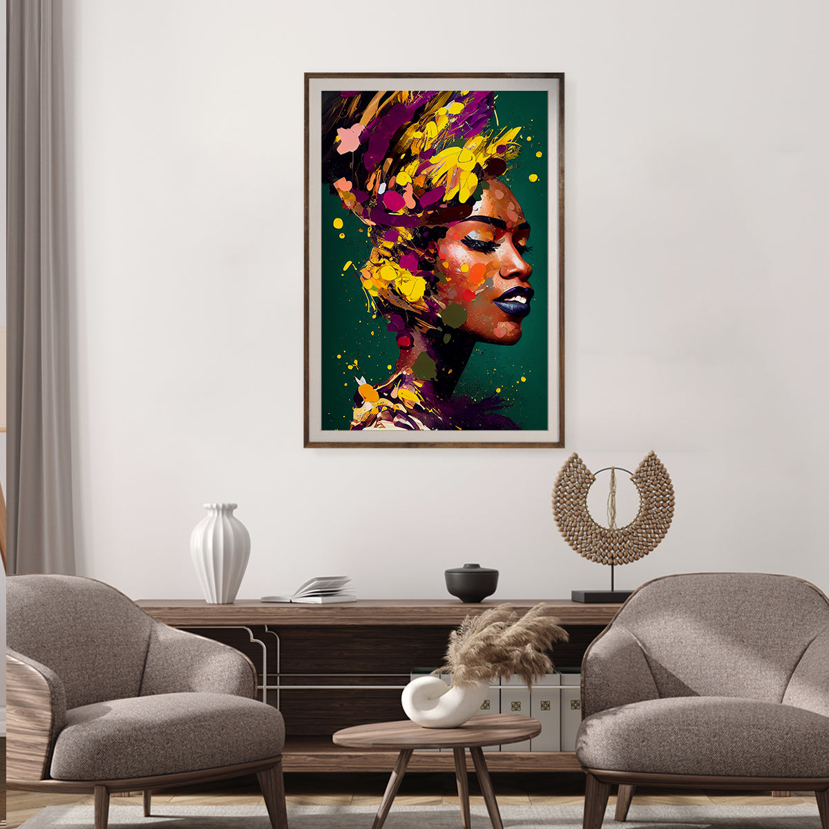 Creative African Woman Portrait Poster-Vertical Posters NOT FRAMED-CetArt-8″x10″ inches-CetArt