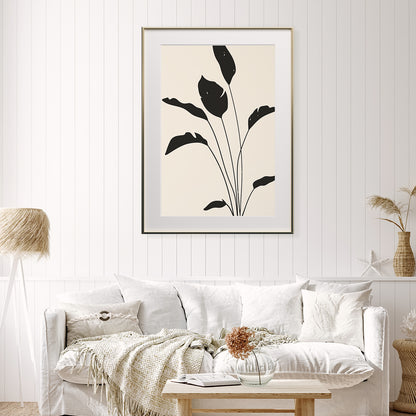 Monochrome Plant Silhouette Posters For Living Room Wall-Vertical Posters NOT FRAMED-CetArt-8″x10″ inches-CetArt