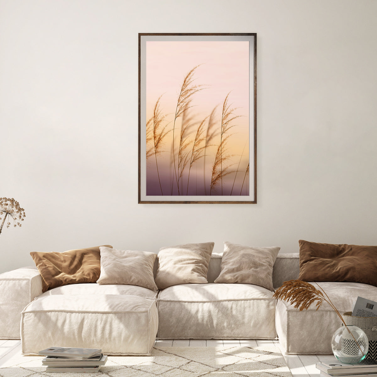 Pampas Grass Beige Botanical Posters Wall Art Print-Vertical Posters NOT FRAMED-CetArt-8″x10″ inches-CetArt