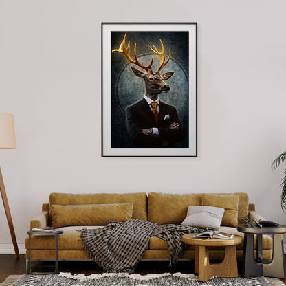 Deer Business Man in Suit Posters For Office-Vertical Posters NOT FRAMED-CetArt-8″x10″ inches-CetArt