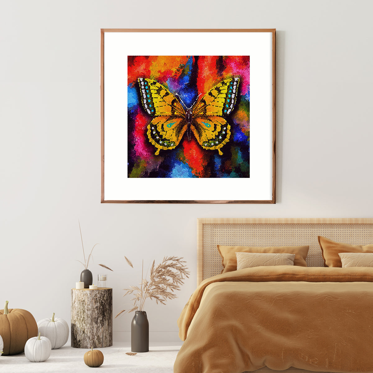 Mosaic Butterfly Art Posters And Wall Art Prints-Square Posters NOT FRAMED-CetArt-8″x8″ inches-CetArt