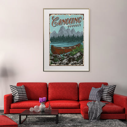 Vintage Canoe Posters Prints For Travel Inspiration-Vertical Posters NOT FRAMED-CetArt-8″x10″ inches-CetArt