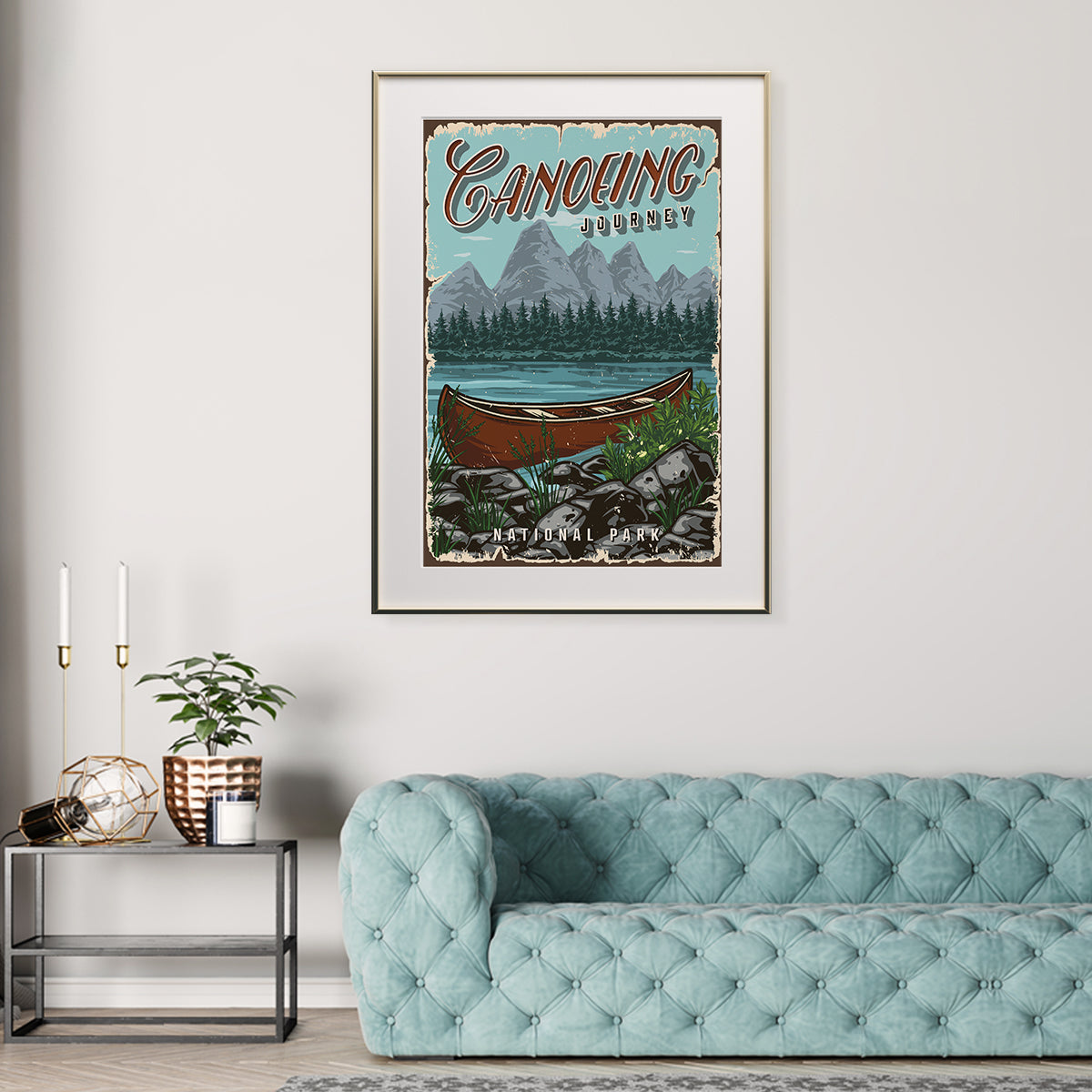 Vintage Canoe Posters Prints For Travel Inspiration-Vertical Posters NOT FRAMED-CetArt-8″x10″ inches-CetArt