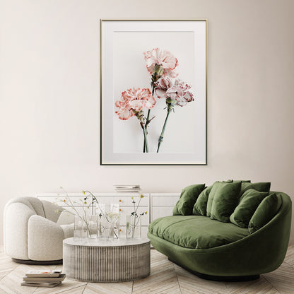 Minimalistic Pink Carnation Flowers Poster-Vertical Posters NOT FRAMED-CetArt-8″x10″ inches-CetArt