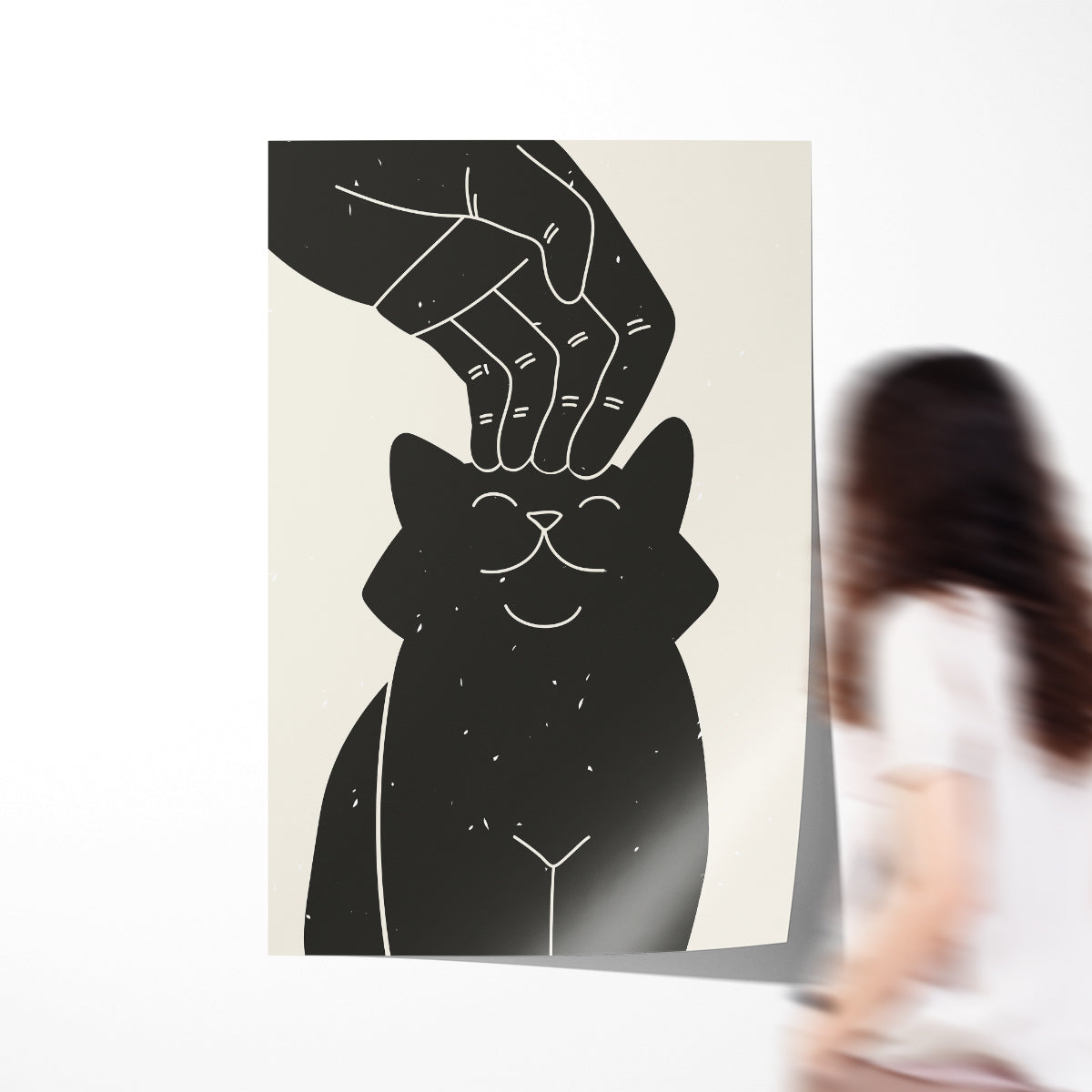 Abstract Cat Boho Art Poster Print Wall Art-Vertical Posters NOT FRAMED-CetArt-8″x10″ inches-CetArt