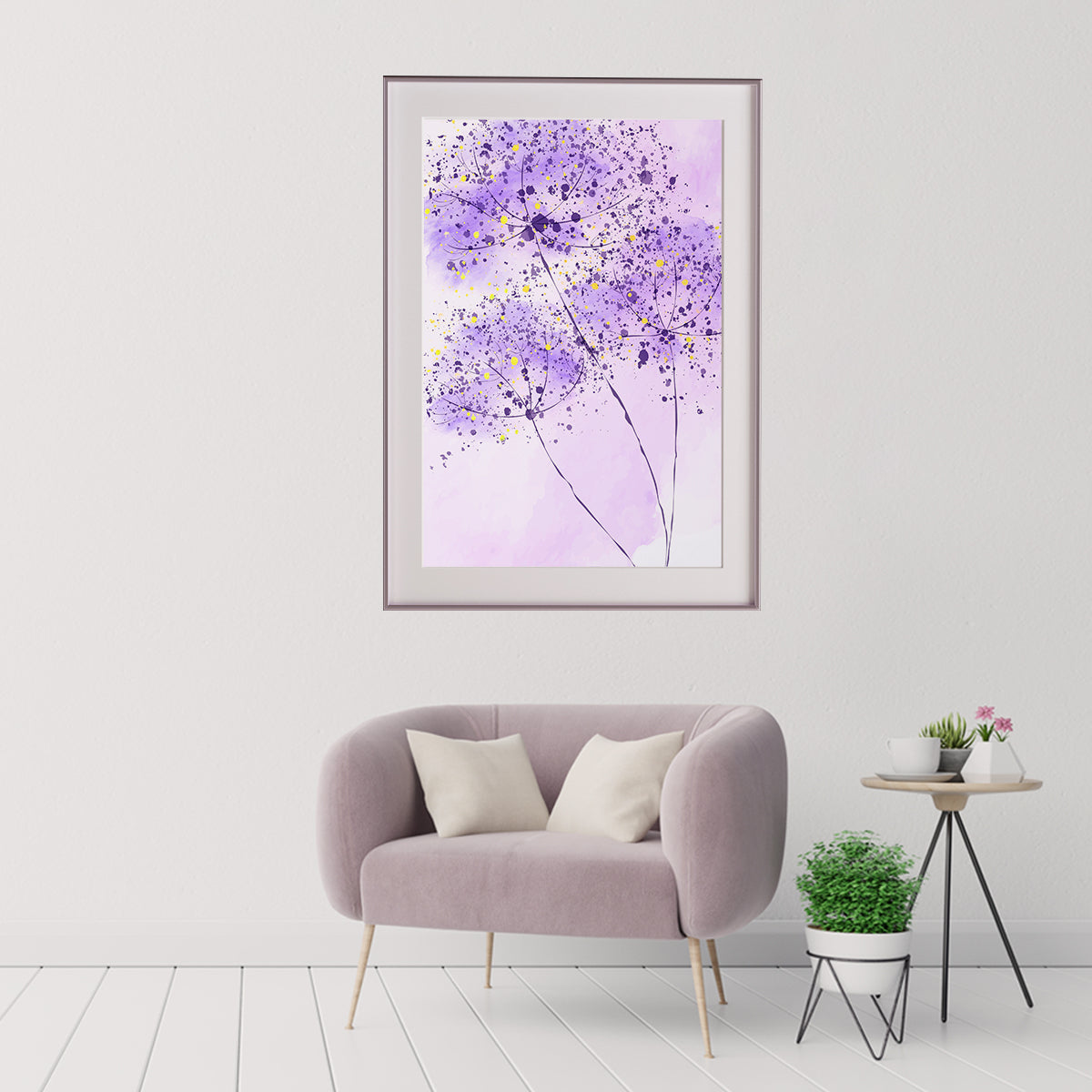 Abstract Purple Dandelion Minimalist Poster Art Prints For Your Wall-Vertical Posters NOT FRAMED-CetArt-8″x10″ inches-CetArt