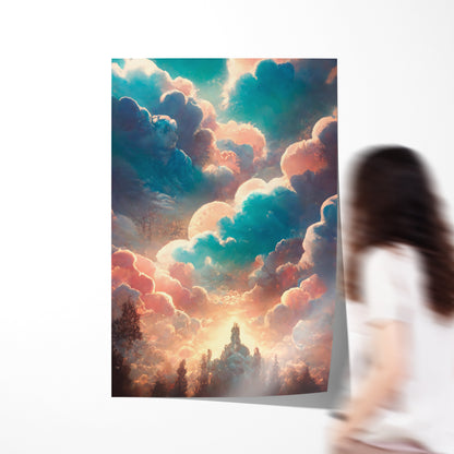 Multicolored Clouds Abstract Posters For Bedroom or Any Room-Vertical Posters NOT FRAMED-CetArt-8″x10″ inches-CetArt