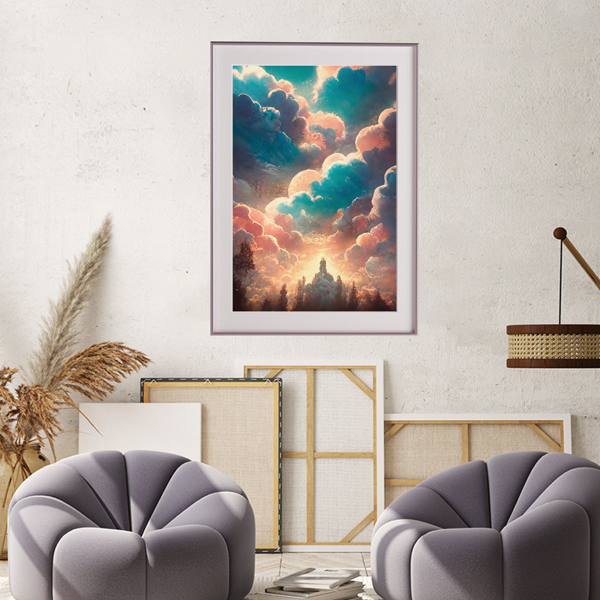 Multicolored Clouds Abstract Posters For Bedroom or Any Room-Vertical Posters NOT FRAMED-CetArt-8″x10″ inches-CetArt