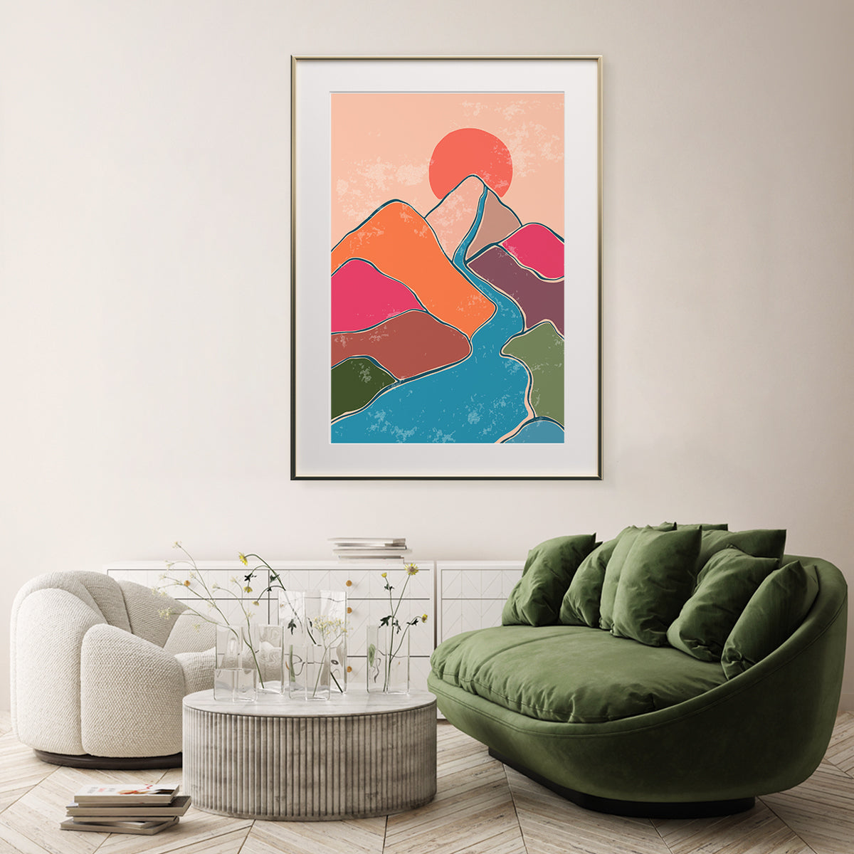 Colorful Mountain Landscape Modern Abstract Art Posters-Vertical Posters NOT FRAMED-CetArt-8″x10″ inches-CetArt