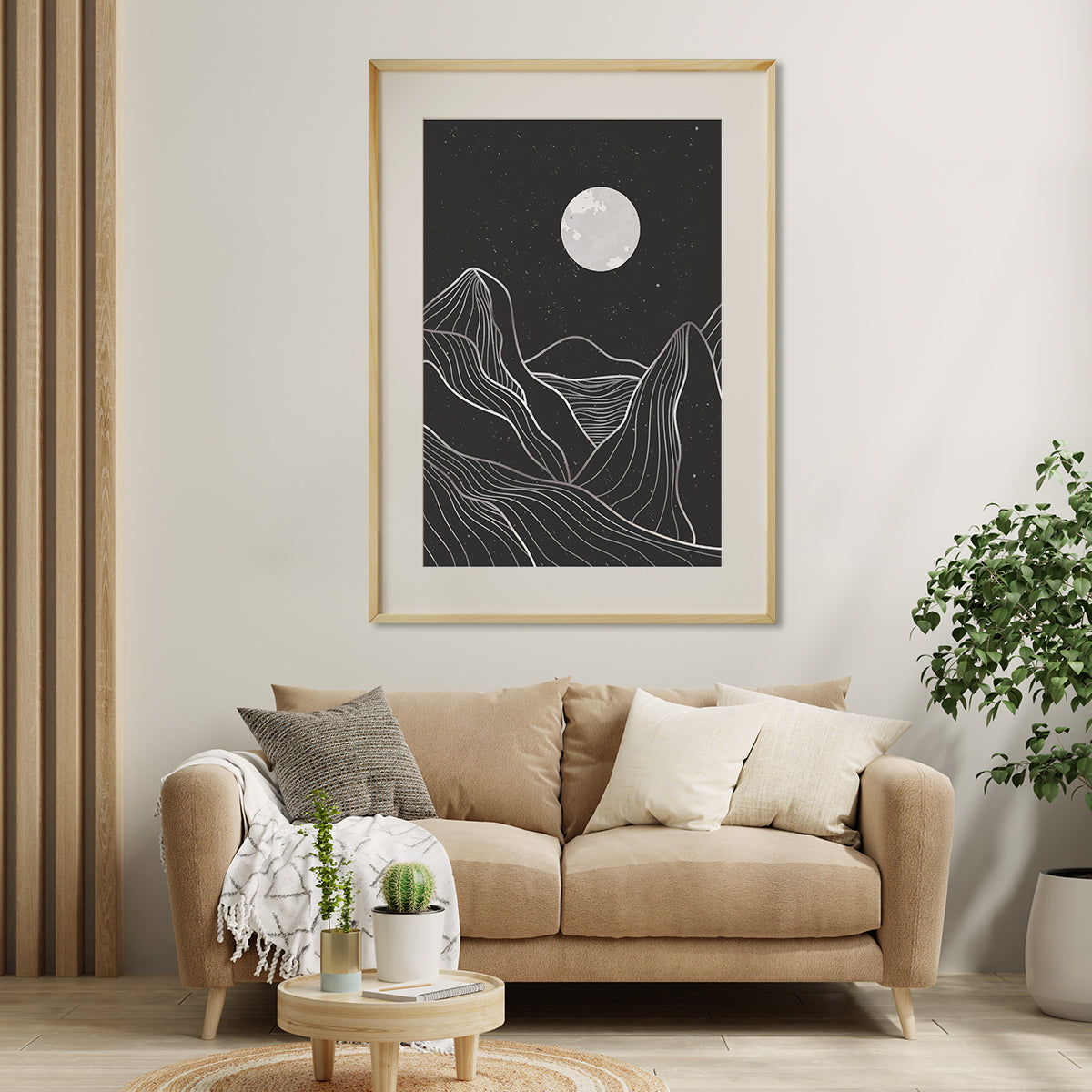 Black Mountain Landscapes Line Art Poster Print Modern Wall Art-Vertical Posters NOT FRAMED-CetArt-8″x10″ inches-CetArt