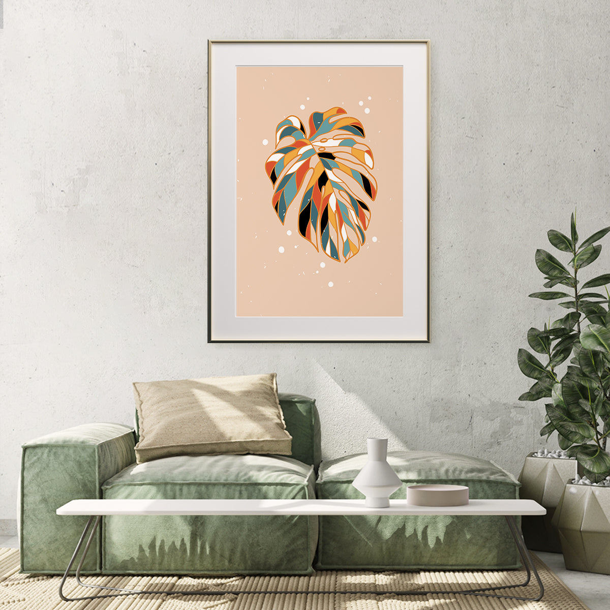 Green Monstera Leaf Poster Print Modern Wall Art-Vertical Posters NOT FRAMED-CetArt-8″x10″ inches-CetArt