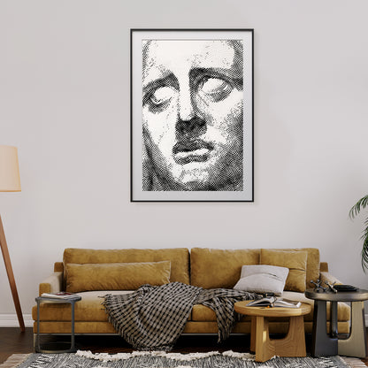 Ancient Greek Minimalist Portrait Black And White Cool Art Posters-Vertical Posters NOT FRAMED-CetArt-8″x10″ inches-CetArt