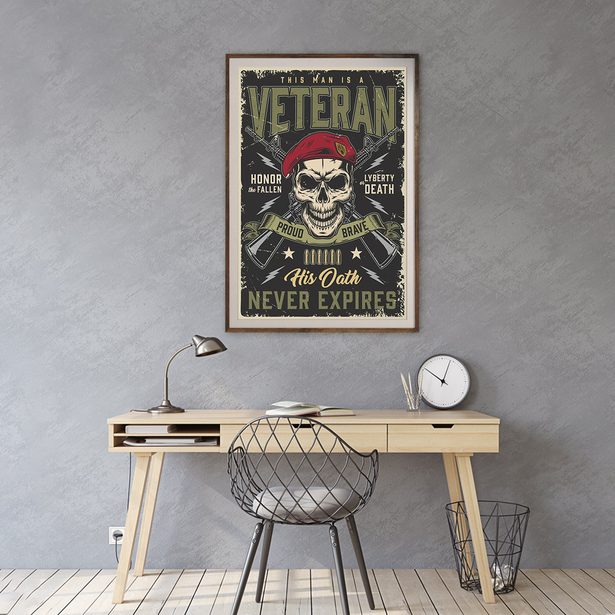 Vintage Skulls Veteran Posters And Wall Art Prints For Living Room-Vertical Posters NOT FRAMED-CetArt-8″x10″ inches-CetArt