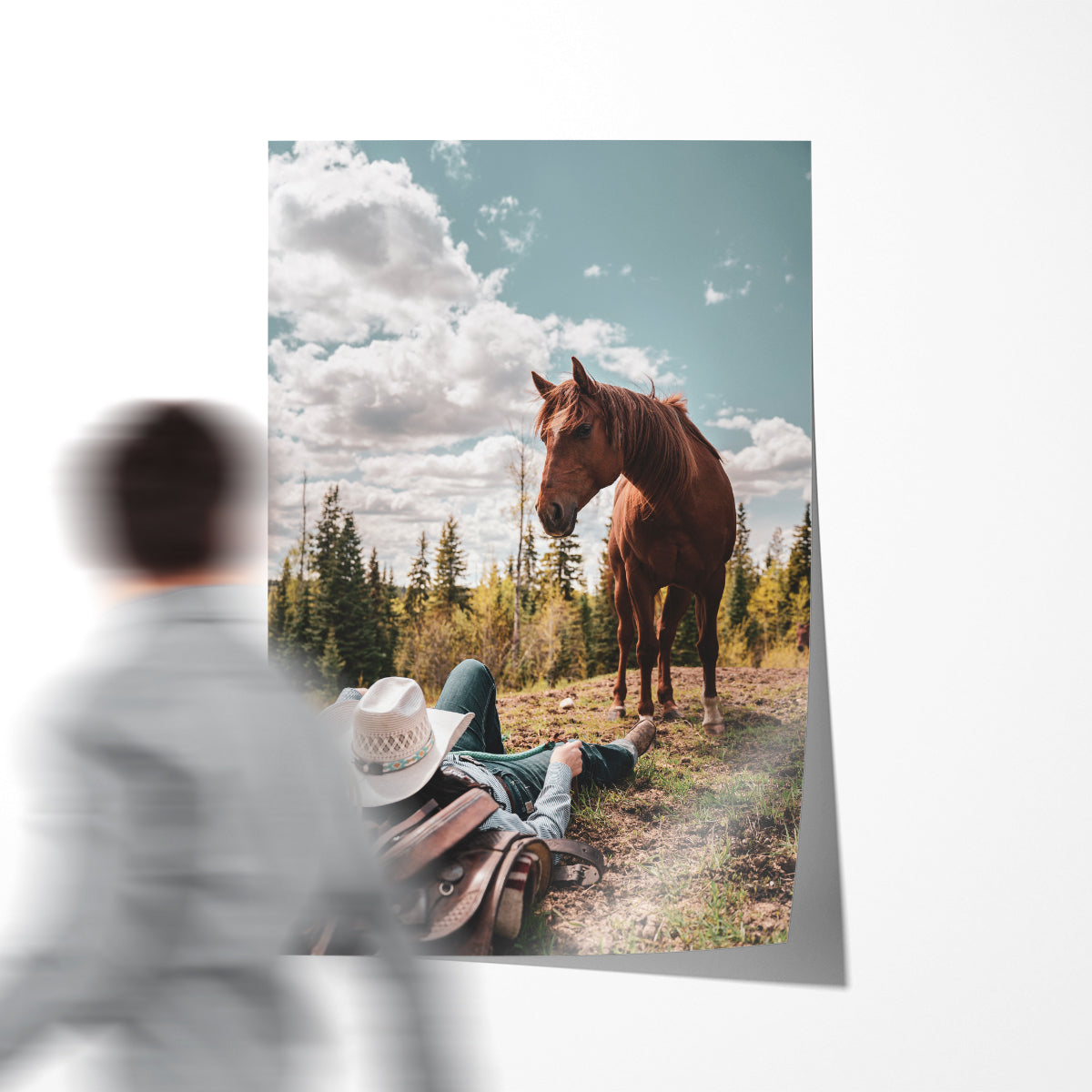 Cowboy With His Horse Posters For Home And Office Decor-Vertical Posters NOT FRAMED-CetArt-8″x10″ inches-CetArt