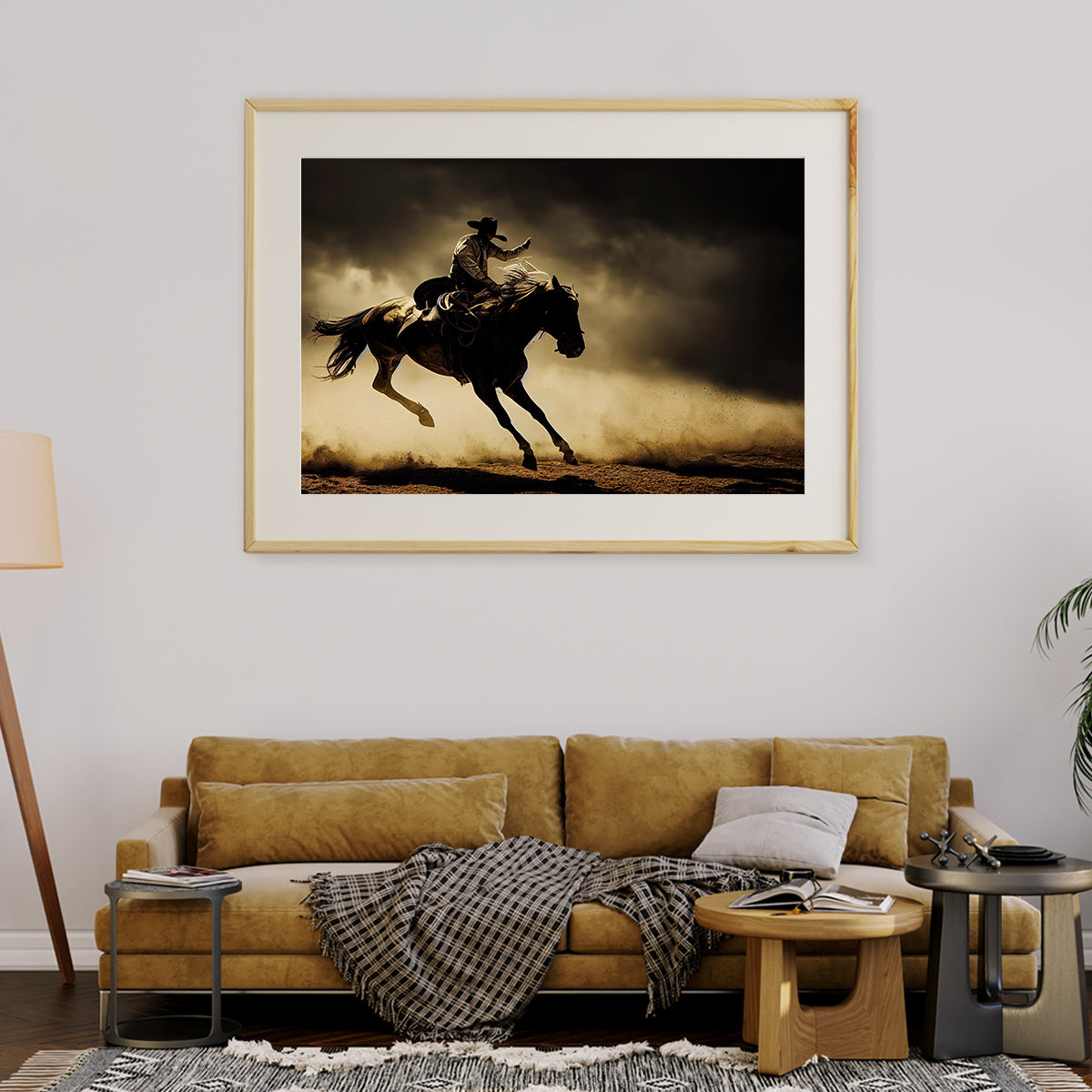 Cowboy Riding Horse Posters And Wall Art Prints For Living Room-Horizontal Posters NOT FRAMED-CetArt-10″x8″ inches-CetArt