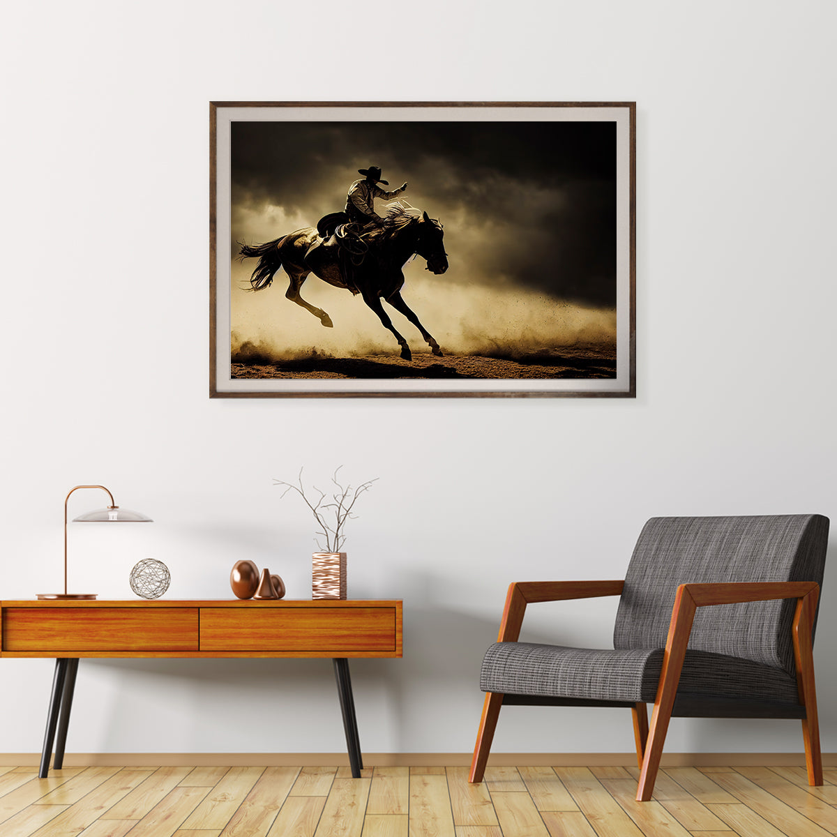 Cowboy Riding Horse Posters And Wall Art Prints For Living Room-Horizontal Posters NOT FRAMED-CetArt-10″x8″ inches-CetArt