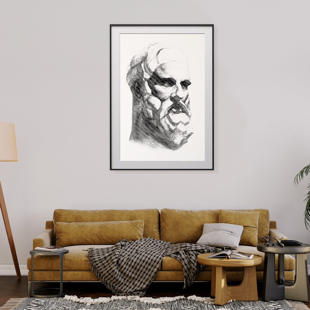 Ancient Greek Minimalist Portrait Black And White Modern Art Prints-Vertical Posters NOT FRAMED-CetArt-8″x10″ inches-CetArt