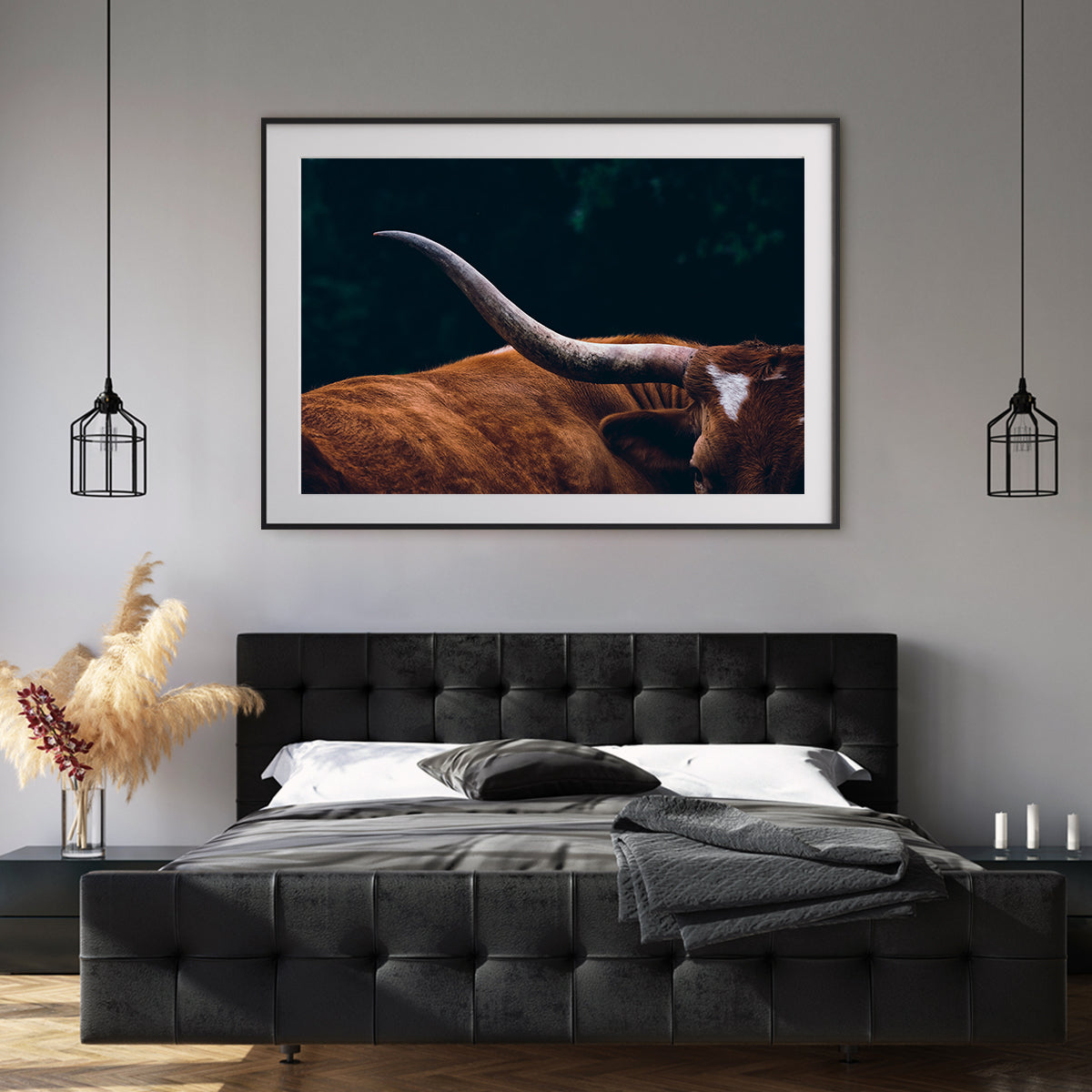 Highland Cow Silhouette Poster Wall Decor-Horizontal Posters NOT FRAMED-CetArt-10″x8″ inches-CetArt