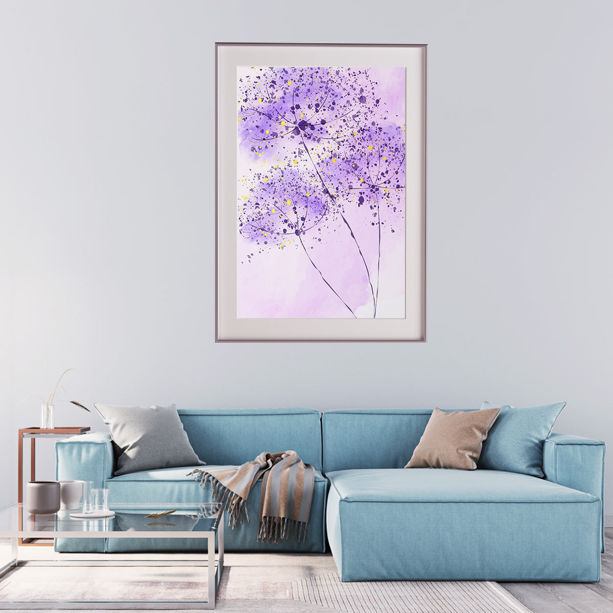 Abstract Purple Dandelion Minimalist Poster Art Prints For Your Wall-Vertical Posters NOT FRAMED-CetArt-8″x10″ inches-CetArt