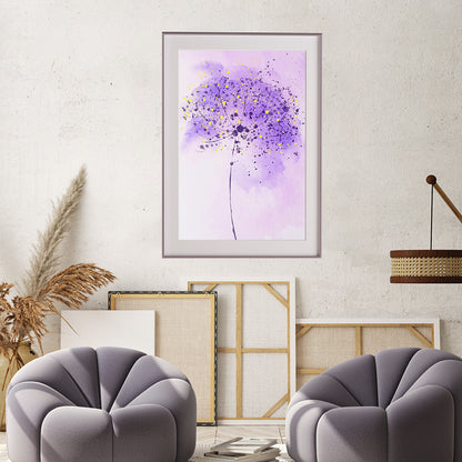 Purple Dandelion Minimalist Modern Abstract Art Posters-Vertical Posters NOT FRAMED-CetArt-8″x10″ inches-CetArt