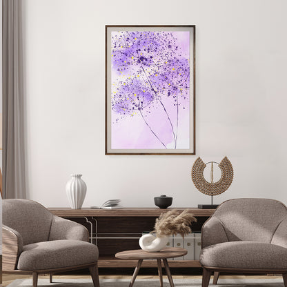 Abstract Purple Dandelion Minimalist Poster Art Prints For Your Wall-Vertical Posters NOT FRAMED-CetArt-8″x10″ inches-CetArt