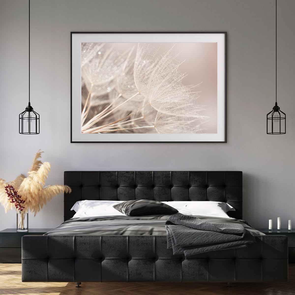 Fluffy Dandelion Silhouette Pastel Colors Posters-Horizontal Posters NOT FRAMED-CetArt-10″x8″ inches-CetArt