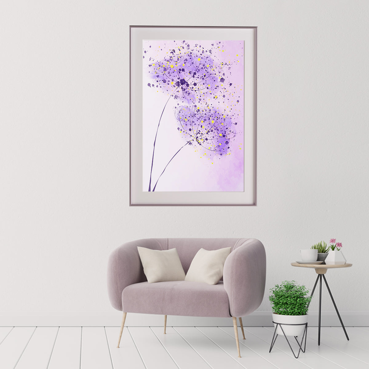 Purple Dandelion Abstract Minimalist Posters And Wall Art Prints For Living Room-Vertical Posters NOT FRAMED-CetArt-8″x10″ inches-CetArt