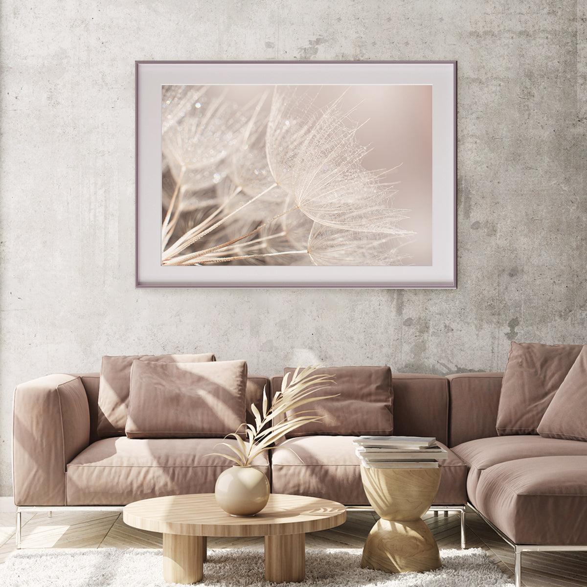 Fluffy Dandelion Silhouette Pastel Colors Posters-Horizontal Posters NOT FRAMED-CetArt-10″x8″ inches-CetArt