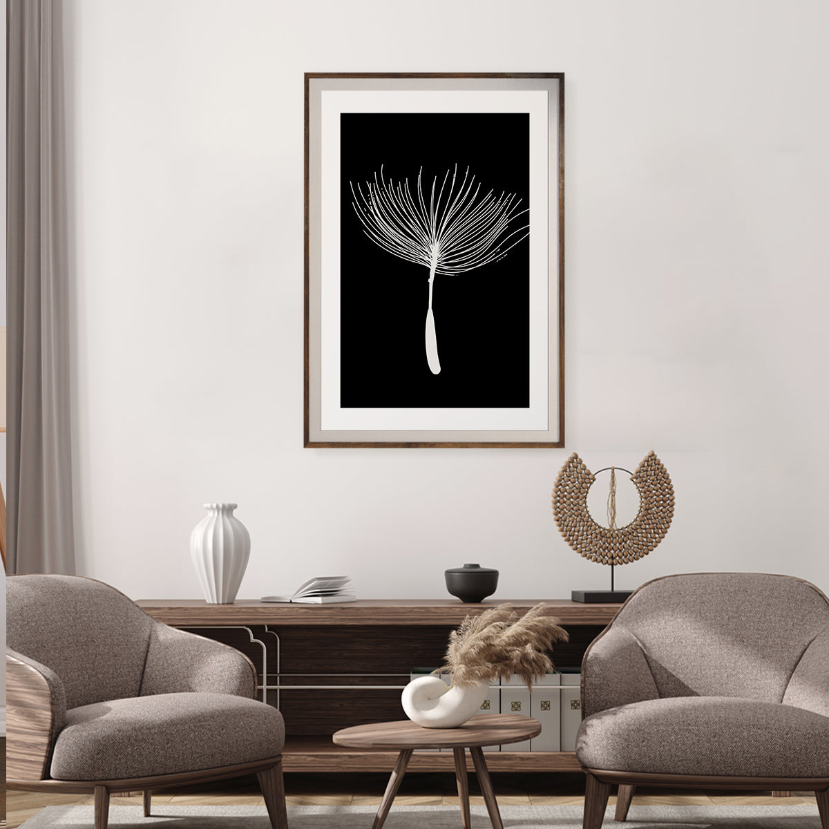 Minimalist Dandelion Seed Poster Modern Art Prints in Black And White-Vertical Posters NOT FRAMED-CetArt-8″x10″ inches-CetArt