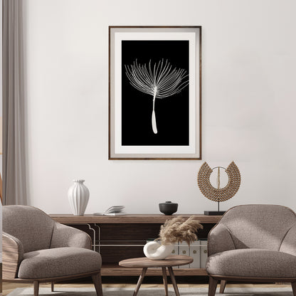 Minimalist Dandelion Seed Poster Modern Art Prints in Black And White-Vertical Posters NOT FRAMED-CetArt-8″x10″ inches-CetArt