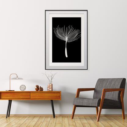 Minimalist Dandelion Seed Poster Modern Art Prints in Black And White-Vertical Posters NOT FRAMED-CetArt-8″x10″ inches-CetArt