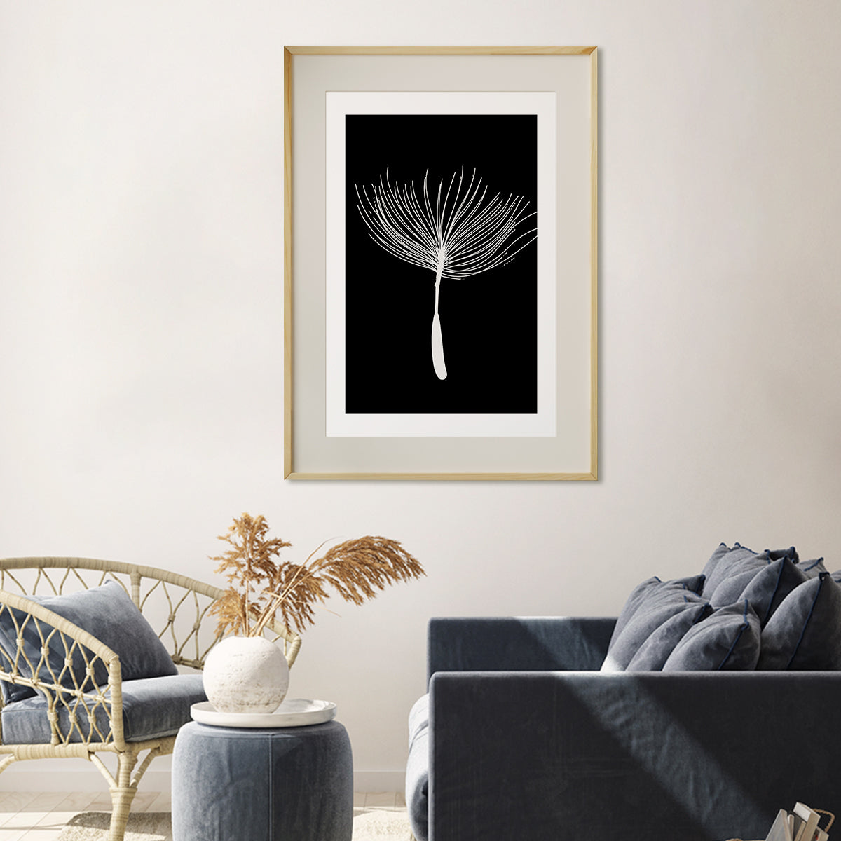 Minimalist Dandelion Seed Poster Modern Art Prints in Black And White-Vertical Posters NOT FRAMED-CetArt-8″x10″ inches-CetArt