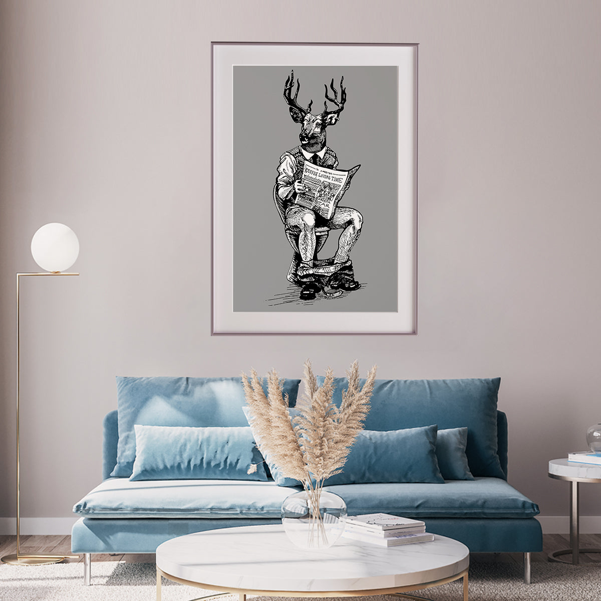 Deer Man Read Newspaper Posters For Living Room Wall-Vertical Posters NOT FRAMED-CetArt-8″x10″ inches-CetArt