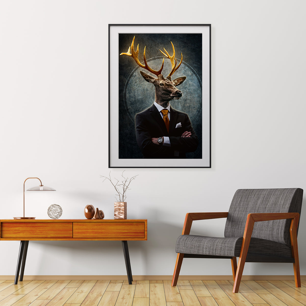 Deer Business Man in Suit Posters For Office-Vertical Posters NOT FRAMED-CetArt-8″x10″ inches-CetArt