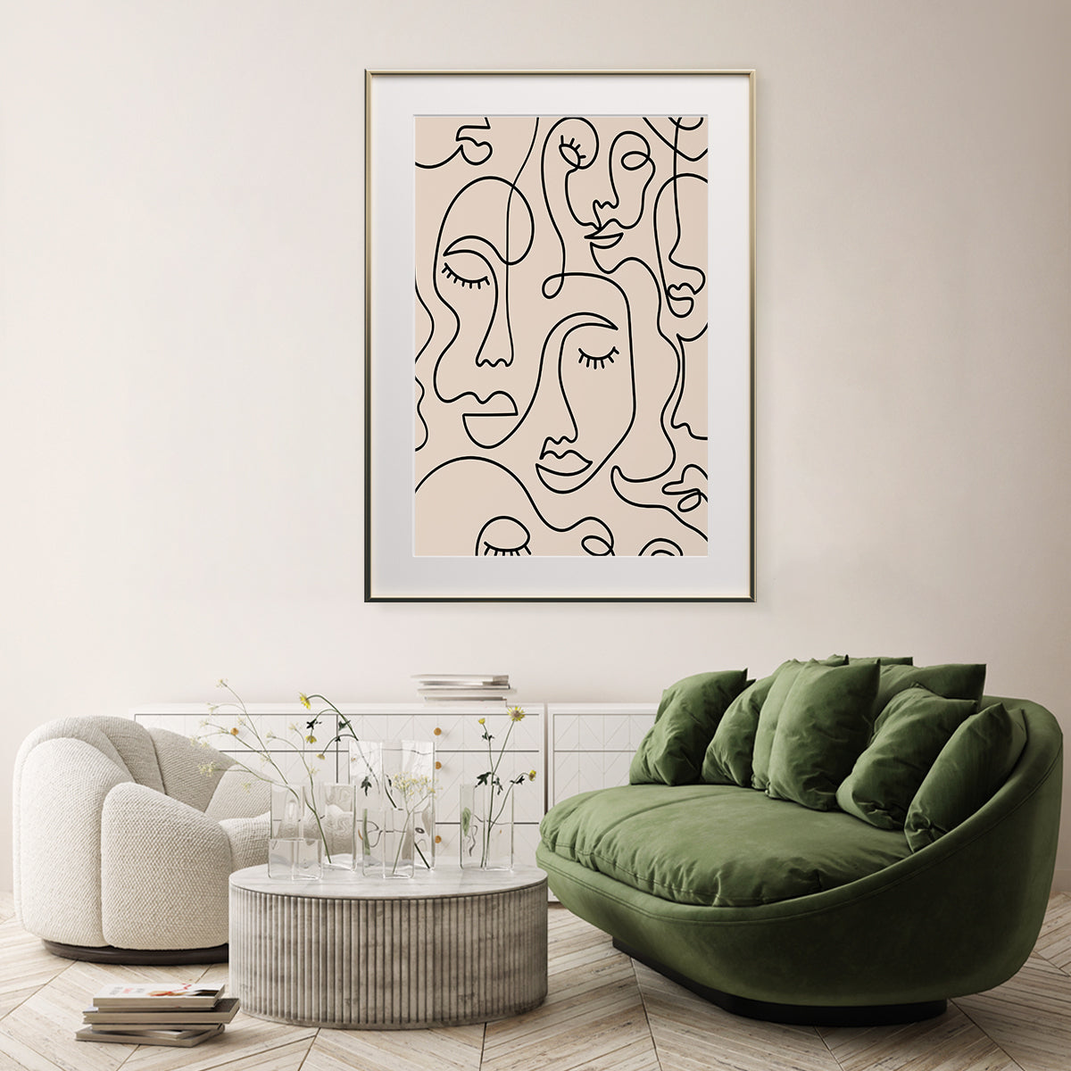 Abstract Face Line Art Poster Print Modern Wall Art-Vertical Posters NOT FRAMED-CetArt-8″x10″ inches-CetArt