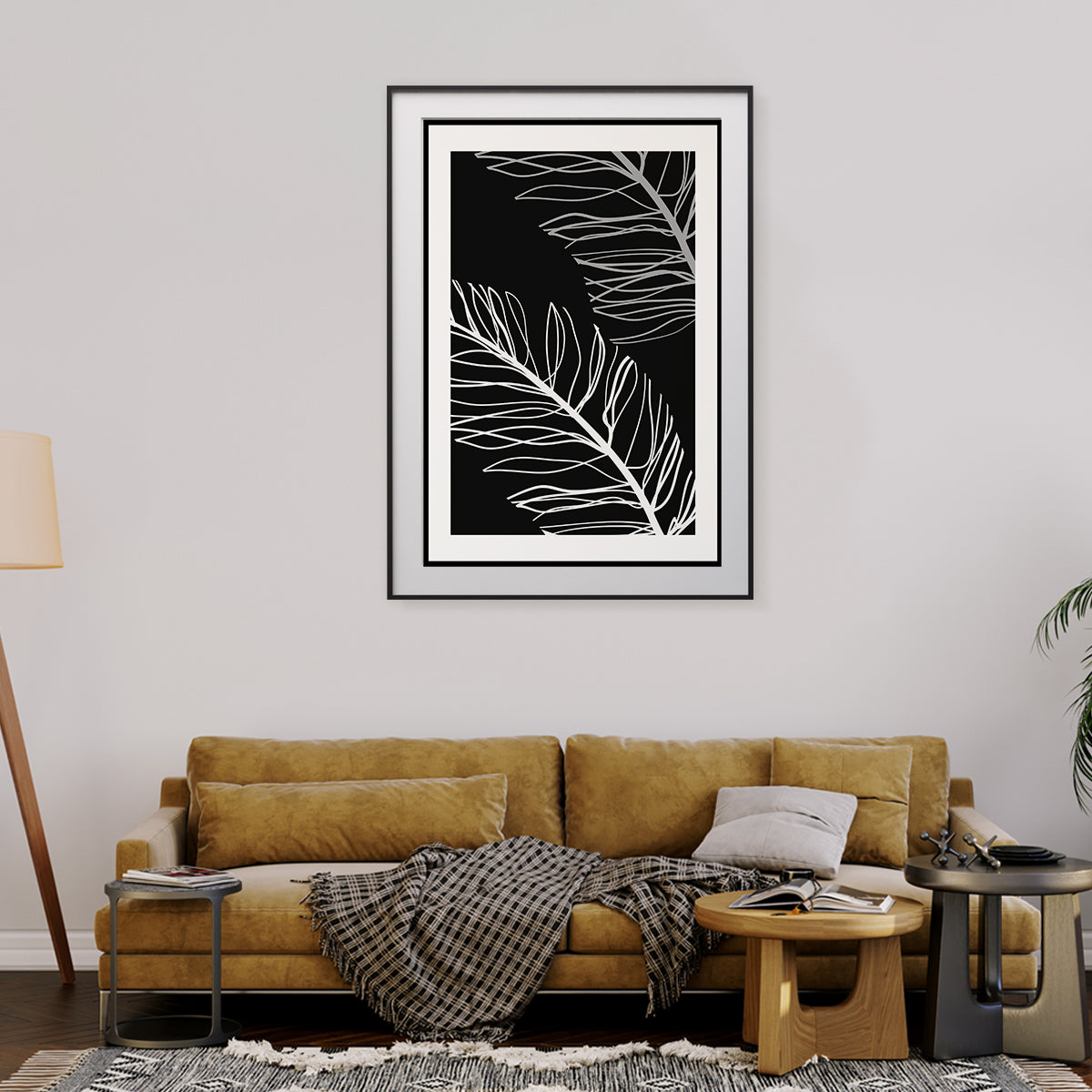 Poster Leaves Black And White Art-Vertical Posters NOT FRAMED-CetArt-8″x10″ inches-CetArt