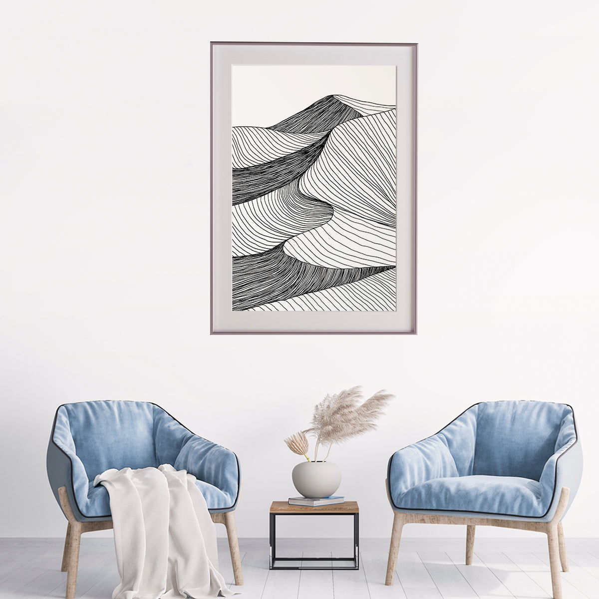 Abstract Black and White Mountain Landscape Posters Decor-Vertical Posters NOT FRAMED-CetArt-8″x10″ inches-CetArt