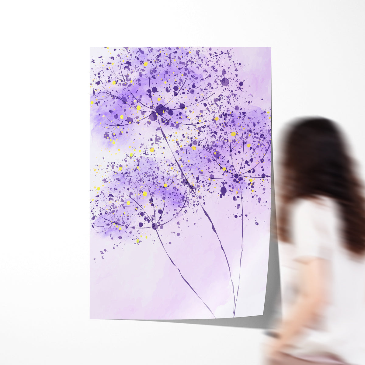 Abstract Purple Dandelion Minimalist Poster Art Prints For Your Wall-Vertical Posters NOT FRAMED-CetArt-8″x10″ inches-CetArt