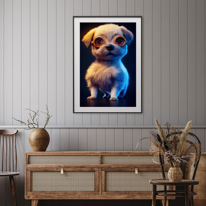 Fluffy Puppy Poster Decorations Ideas Steampunk Style-Vertical Posters NOT FRAMED-CetArt-8″x10″ inches-CetArt