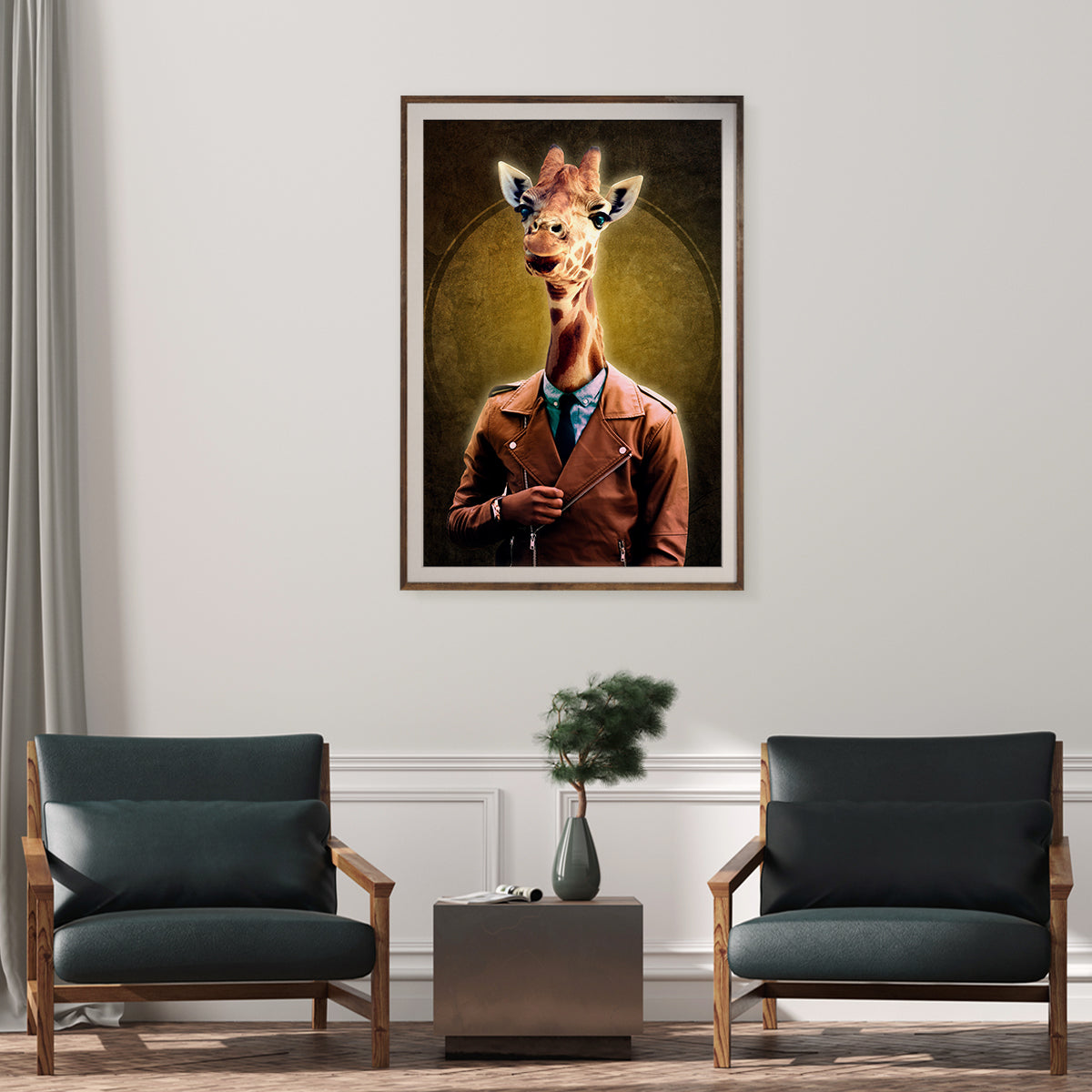 Giraffe in Jacket Office Posters Wall Art-Vertical Posters NOT FRAMED-CetArt-8″x10″ inches-CetArt