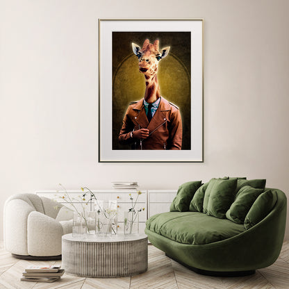 Giraffe in Jacket Office Posters Wall Art-Vertical Posters NOT FRAMED-CetArt-8″x10″ inches-CetArt