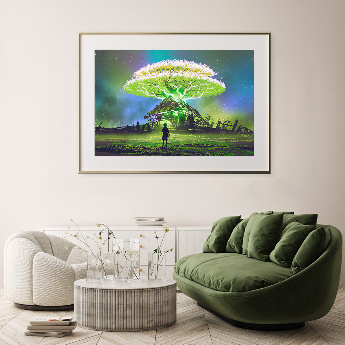 Glowing Tree Contemporary Art Prints Posters-Horizontal Posters NOT FRAMED-CetArt-10″x8″ inches-CetArt