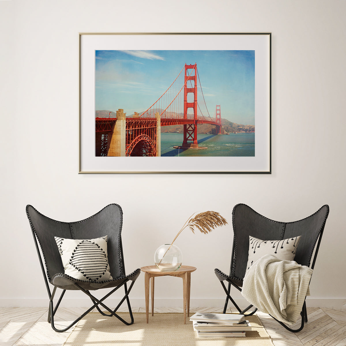 Golden Gate Bridge Retro Posters Art Print-Horizontal Posters NOT FRAMED-CetArt-10″x8″ inches-CetArt