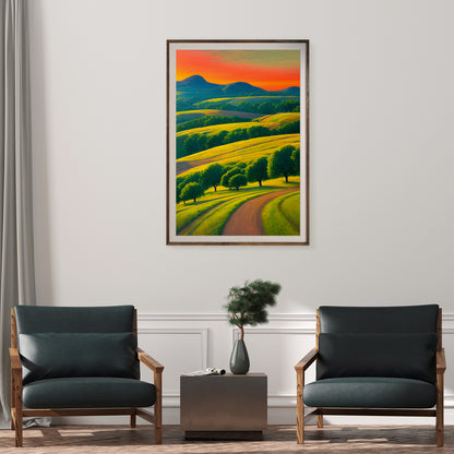 Green Fields Summer Landscape Posters Art Prints For Your Wall-Vertical Posters NOT FRAMED-CetArt-8″x10″ inches-CetArt