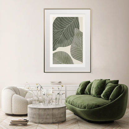 Green Leaves Poster Botanical Print-Vertical Posters NOT FRAMED-CetArt-8″x10″ inches-CetArt