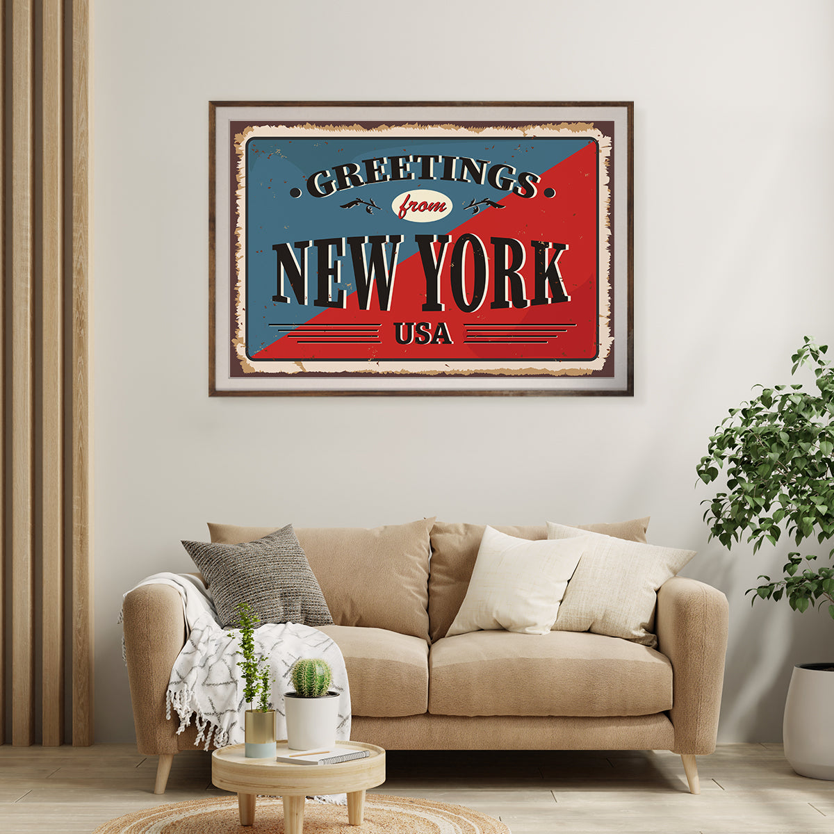 Greetings From New York Vintage Wall Posters For Guys-Horizontal Posters NOT FRAMED-CetArt-10″x8″ inches-CetArt