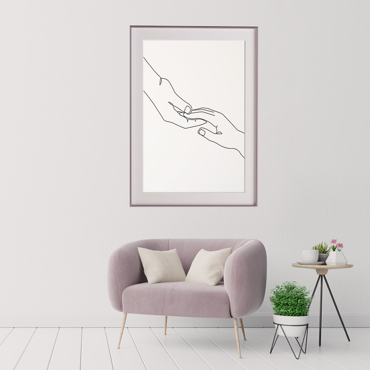 Trendy Minimalist Touch Hands Line Art Living Rooms Posters Wall Art Prints-Vertical Posters NOT FRAMED-CetArt-8″x10″ inches-CetArt